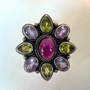 Multi gemstone ring